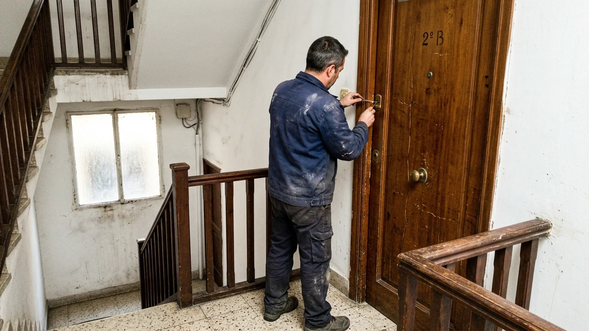 Cerrajero abriendo puerta sin daños en Terrassa